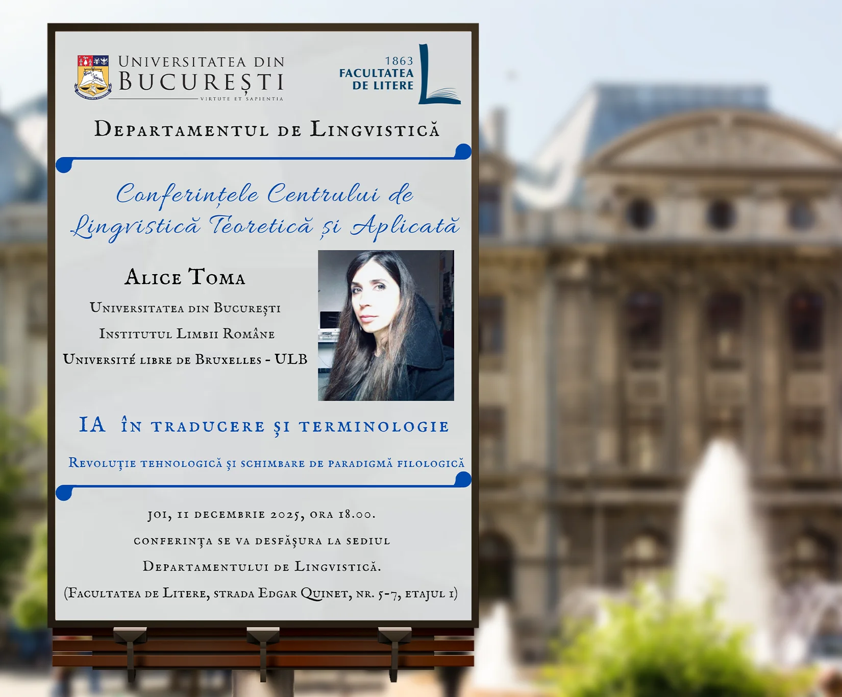 CCLTA organizează o nouă conferință cu tema „IA în traducere și terminologie. Revoluție tehnologică și schimbare de paradigmă filologică”