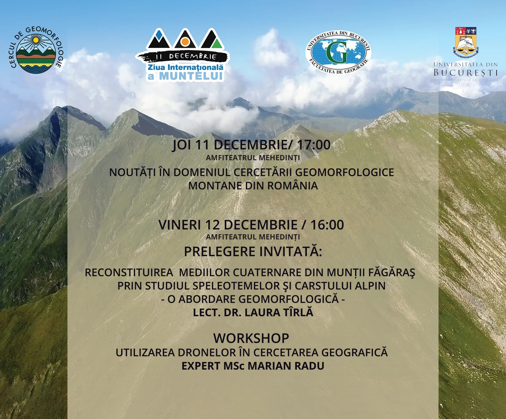 Cercul Științific Studențesc de Geomorfologie celebrează Ziua Internațională a Muntelui